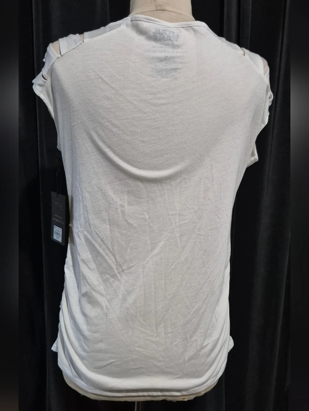 Rock & Republic White Star Wars Studded V-Neck Tee - Picture 4 of 5
